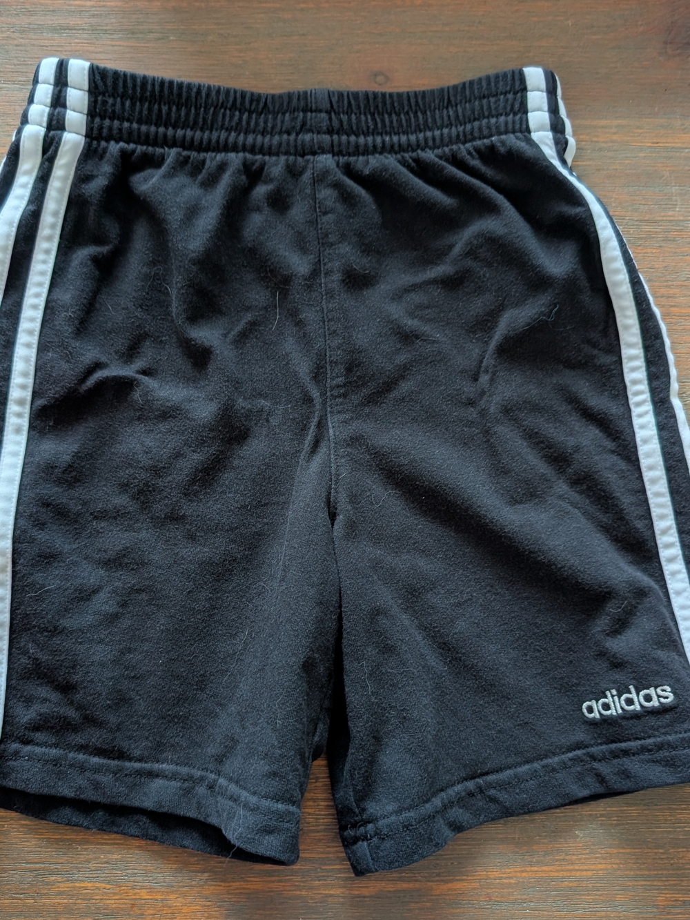 adidas Black Shorts with White Side Stripes - Kids